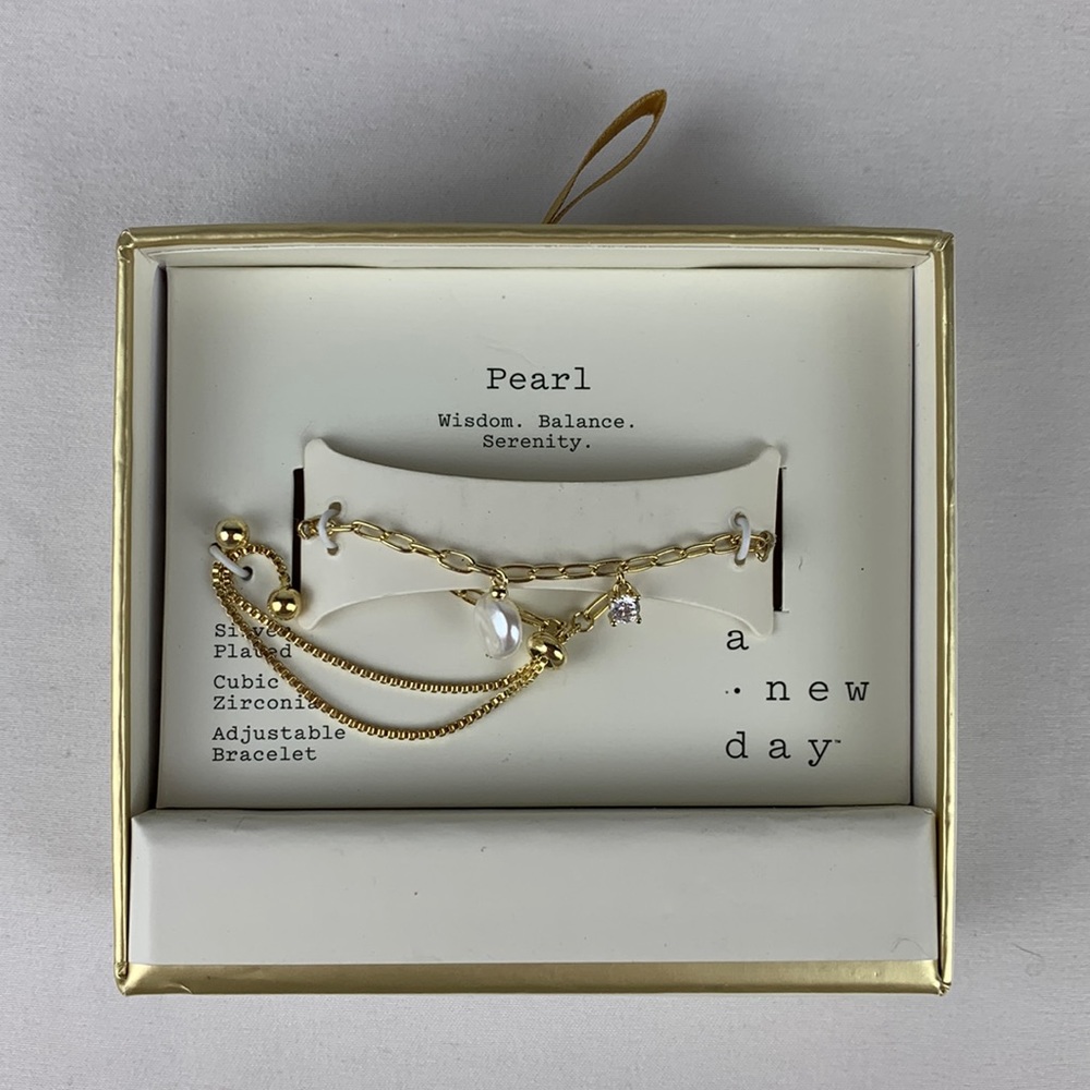 Pearl Silver Plated Cubic Zirconia Bracelet - A New Day